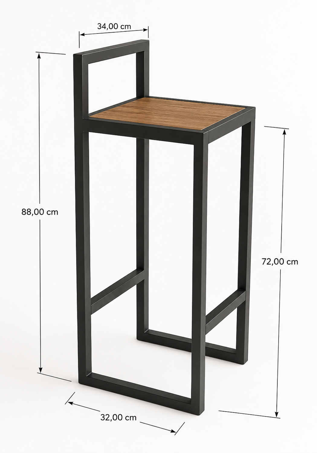 Projeto de banqueta alta industrial
