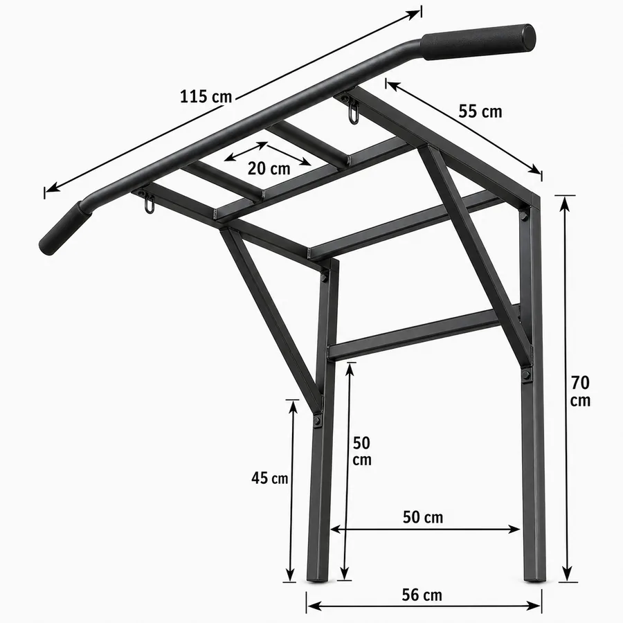 Projeto de barra fixa para exercício
